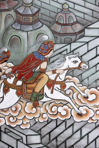 Buddha Siddharthan elämä pakeni palatsistaan Channan mukana hevosensa Kanthaka, Soul, Coree du Sud tekijältä Unbekannt