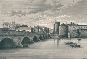 Limerick - Thomond Bridge ja King Johnsin linna, 1896 tekijältä Unbekannt