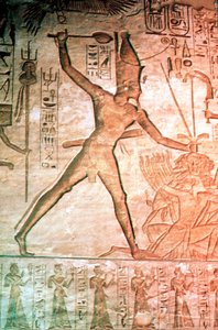 Kalkkikivireliefi Ramses II:n temppelistä, Abu Simbel, Egypti, 1200-luku eKr. tekijältä Unbekannt