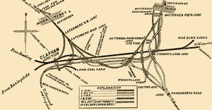 Lines of Rail Clapham Junctionissa, c1878. tekijältä Unbekannt