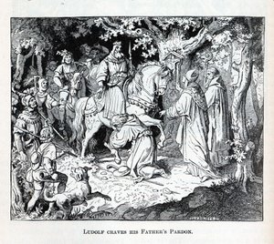 Liudolf kaipaa Isien anteeksiantoa, 1882 tekijältä Unbekannt