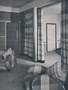 Olohuone Lontoon talossa, suunnittelija Raymond McGrath, A.R.I.B.A., 1936 tekijältä Unbekannt