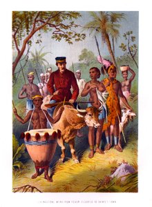 Livingstone heikko kuumeesta saattoi Shintes Towniin, 1800-luku tekijältä Unbekannt