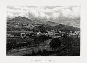 Llangollen ja linna, Denbighshire, Pohjois-Wales, 1896 tekijältä Unbekannt