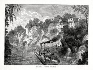 Puuvillahöyrystimen lataaminen, 1877 tekijältä Unbekannt