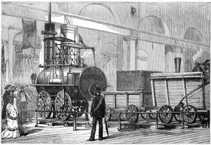 Locomotion, ensimmäinen höyryveturi, Railway Jubilee, Darlington, Durham, 18th century tekijältä Unbekannt