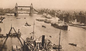 Lontoo - Tower Bridge and the Pool, 1910 tekijältä Unbekannt