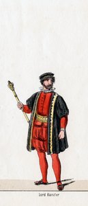 Lord Chancellor, pukusuunnittelu Shakespearen näytelmään, Henry VIII, 1800-luku tekijältä Unbekannt