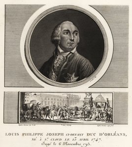 Louis Philippe II, Orléansin herttua (1747-1789), ranskalainen herttua giljotinoitu terrorivallan aikana tekijältä Unbekannt