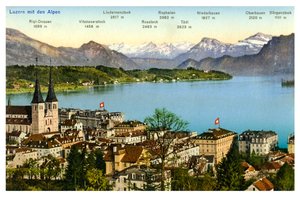 Luzern ja Alpit, Sveitsi, 1900-luku tekijältä Unbekannt