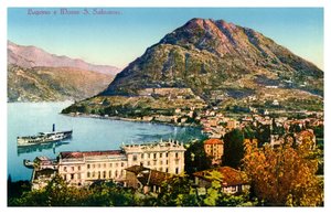 Lugano ja Monte San Salvatore, Sveitsi, 1900-luku tekijältä Unbekannt