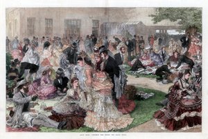Lounasaika messuosaston takana, Ascotin kilpailut, 1872 tekijältä Unbekannt