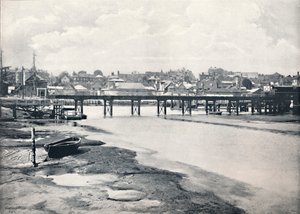 Lymington - Silta ja kaupunki, joelta, 1895 tekijältä Unbekannt