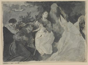 Madonna ja lapsi pyhien kanssa, 1700-luku. tekijältä Unbekannt