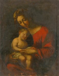 Madonna nukkuvan Jeesuksen kanssa tekijältä Unbekannt