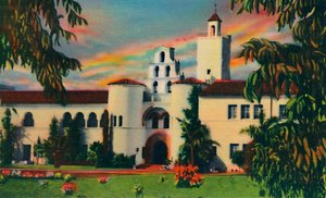 Pääsisäänkäynti. Hallintorakennus, State College. San Diego, Kalifornia, 1941 tekijältä Unbekannt