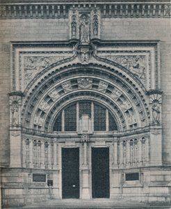 Pääsisäänkäynti, Victoria and Albert Museum, jossa on Alfred Druryn veistos, 1909. tekijältä Unbekannt
