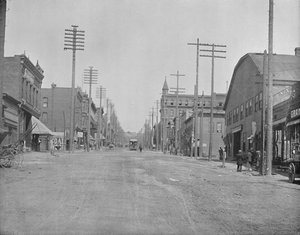 Main Street, Butte City, Montana, 1897. tekijältä Unbekannt