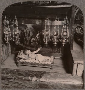 Kristuksen seimi, syntymäkirkko, Betlehem, c1900 tekijältä Unbekannt