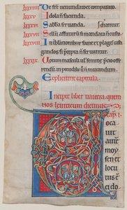 Il·luminació manuscrita amb inicial V, d