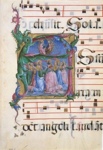 Käsikirjoituksen valaistus Neitsyen taivaaseen ottamisesta alkuvaiheessa..., italia, 1450-60. tekijältä Unbekannt