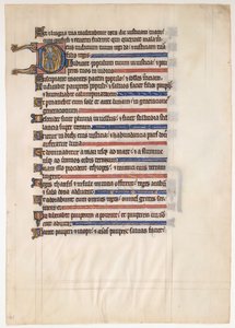 Käsikirjoitus lehti kuninkaallisesta psalterista, brittiläinen, 1200-luku. tekijältä Unbekannt