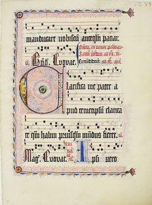 Käsikirjoituslehti alkukirjaimella C, antifonaarista, saksa, n. 1425-50. tekijältä Unbekannt