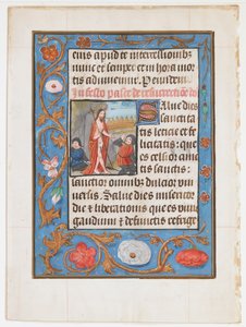 Käsikirjoitus Leaf with the Resurrection, Tuntien kirjasta, n. 1500. tekijältä Unbekannt