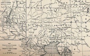 Kartta, joka havainnollistaa Campo-Formion sopimusta edeltävää kampanjaa, 1797, 1896 tekijältä Unbekannt