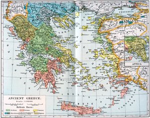 Muinaisen Kreikan kartta, 1902 tekijältä Unbekannt