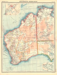 Australian kartta - läntinen osa tekijältä Unbekannt