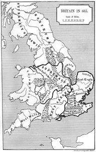 Britannian kartta vuodelta 665, 1892 tekijältä Unbekannt