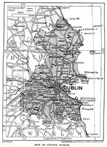 Dublinin piirikunnan kartta, Irlanti, 1924-1926 tekijältä Unbekannt