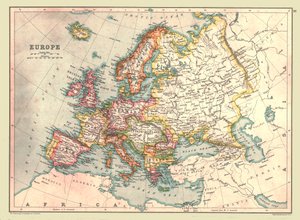 Euroopan kartta, 1902. tekijältä Unbekannt