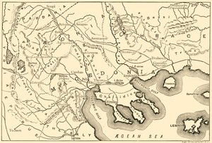 Makedonian ja lähipiirien kartta, 1890. tekijältä Unbekannt