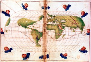 Kartta Magellanin maailmanympärimatkasta, 1519-1521 tekijältä Unbekannt