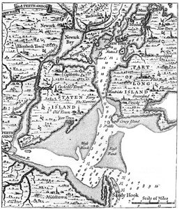 New Yorkin kartta noin 1700-luvun puolivälistä, vuodelta 1880 tekijältä Unbekannt