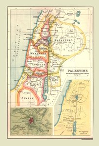 Palestiinan kartta, jossa näkyy jakautuminen heimoihin, 1902. tekijältä Unbekannt
