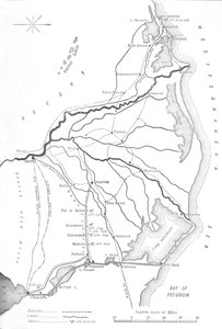 Niilin suiston kartta, Egyptin kampanjan strategiset pisteet, 1882, c1882-85 tekijältä Unbekannt