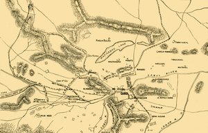 Kartta taisteluista Chardehin laaksossa, 1901. tekijältä Unbekannt