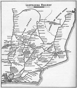 Leopoldinan rautatiejärjestelmän kartta, 1914. tekijältä Unbekannt
