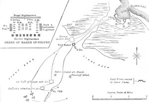 Maaliskuun kartta El Tebiin, 28.-29.2.1884, c1881-85 tekijältä Unbekannt