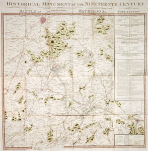 Mapa de la campanya de Waterloo, 1815, Walmer Castle, Kentfinnish tekijältä Unbekannt