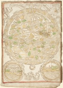 Maailman kartta, c. 1480. tekijältä Unbekannt