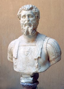 Rooman keisari Lucius Septimius Severuksen marmorinen rintakuva tekijältä Unbekannt