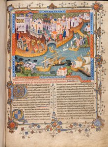 Marco Polosin lähtö Venetsiasta vuonna 1271 Marco Polos Travelsilta, noin 1400 tekijältä Unbekannt