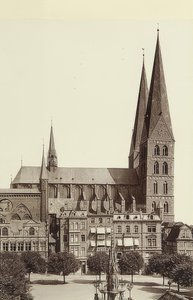 Marienkirche Lübeckissä. Noin 1900 tekijältä Unbekannt