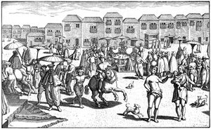 Markkinat Goassa, Intiassa, 1599 tekijältä Unbekannt