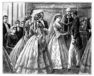 Prinsessa Lilicen ja Hessenin suurherttua Ludwig IV:n avioliitto 1. heinäkuuta 1862 1800-luvun loppu tekijältä Unbekannt