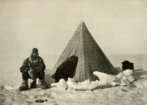 Marshall teltan ulkopuolella, leirillä, 1908, 1909. tekijältä Unbekannt
